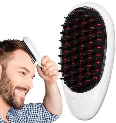 Brosse de massage électrique pour cuir chevelu – Masseur de tête à piles, peigne de soins capillaires | Brosse de massage vibrante du cuir chevelu à 5 modes, masseur relaxant du cuir chevelu avec 2