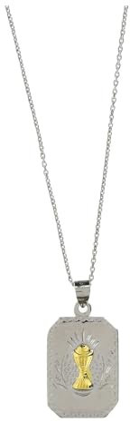 Holyart Collier Argent 925 Calice doré Communion Agios