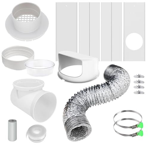Kit d'évent de dessiccateur intérieur - tuyau d'évent pour sèche-cheveux | Kit d'évent de fenêtre pour sécheuse | Kit d'évent de fenêtre pour sécheuse | Tubes d'évacuation de tuyau | Pièces D