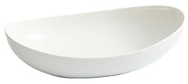 Ensaladera ovalada de porcelana blanca con forma ovalada, cuenco ovalado de piedra de meteorito de 12 pulgadas