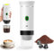 PZCC Cafetera de café portátil, 3 en 1 cafetera de café expreso eléctrica, 12 V café expreso recargable, para oficina, viaje, casa, compatible con cápsulas espresso y café molido (blanco)