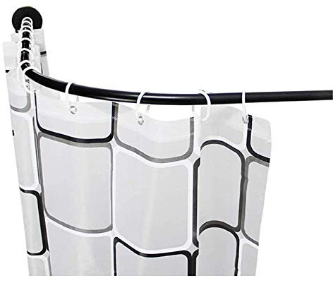 Asta curva per tenda da doccia estensibile a forma di L, per doccia angolare senza foratura, in acciaio inox, per tenda da doccia ad angolo da 60 a 90 x 60 a 90 cm