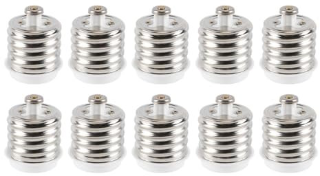 Gorise Kit D'adaptateurs De Douilles E40 Vers E27, 10 Pièces, Convertisseur De Douilles E40 Vers Culot Moyen E27 Pour Ampoules Halogènes