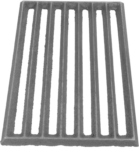 FONDOTIN Rechteckiger Grillrost Gusseisen 23,5 x 17cm Holzkohlerost Bbq Zubehör Für Kamin Ofen Hochtemperaturbeständig