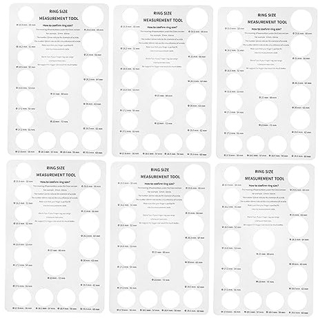 OSALADI Outils de Mesure de Bague en Papier, 5 Pièces, Blanc | Calibre Annulaire pour Tour de Doigt, Planches Légères et Portables, Mesure Rapide et Précise