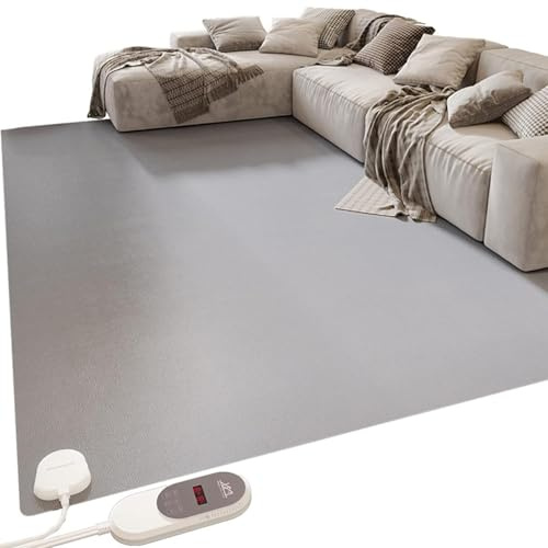 simdennr Tappeto riscaldante, tappetino elettrico, temperatura regolabile in 60 livelli, timer 12 ore, impermeabile e antiscivolo, per soggiorno e camera da letto (700 W, 140 x 200 cm)