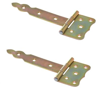 Aqbau® Lot de 2 charnières de porte extérieure en forme de croix - Charnières pour porte de jardin - Charnières de porte en bois (galvanisées) - 150 mm