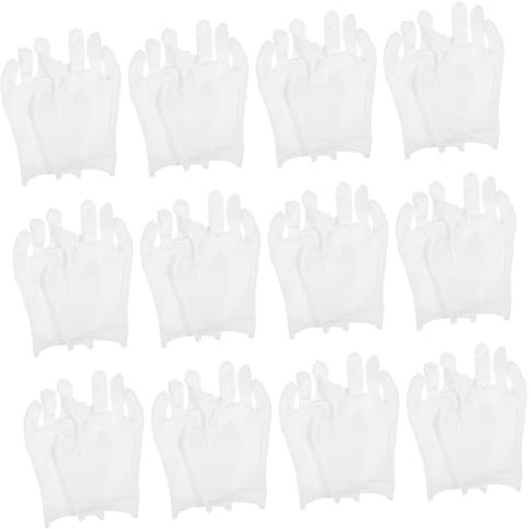 KOMBIUDA 12 Paare Feuchtigkeits Handschuhe aus Baumwolle Atmungsaktive Handschuhe für Trockene Hände für Männer und Frauen Weiß
