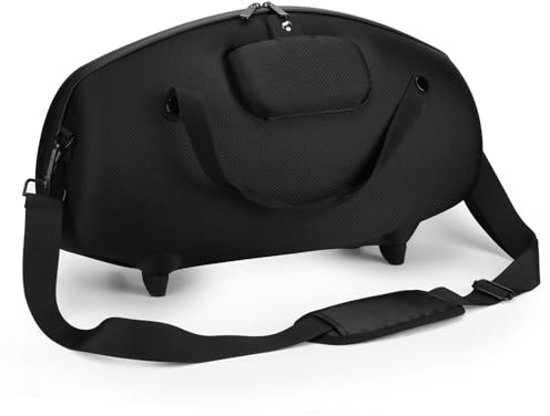 Asukohu Housse de protection en tissu Oxford pour Boombox 1 à 3 modèles avec bandoulière Noir Bouton de transport pratique pour haut-parleur