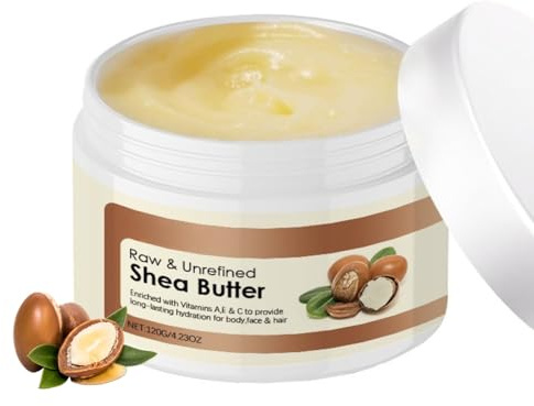 Sheabutter Unraffiniert Bio - Sheabutter Bio für Kosmetik - Reine Shea Butter Creme für Gesicht, Körper, Haare - Bodylotion Damen für Sehr Trockene Haut, Feuchtigkeitsspendend