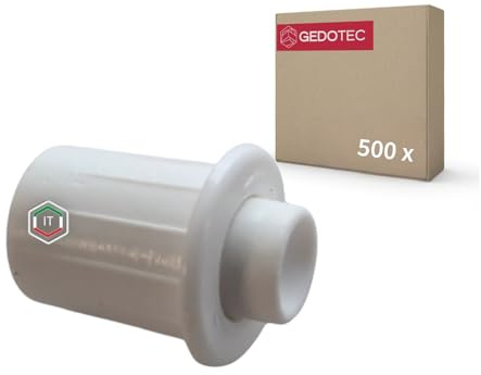 Gedotec Türdämpfer aus Kunststoff | Einbohrdämpfer Ø 8 mm | 500 Stück Weiß | Dämpfer für Türen einbohren | Türdämpfer gegen knallende Türen | Anschlagpuffer SAMMY-GO | Softclose Nachrüsten Möbeltüren