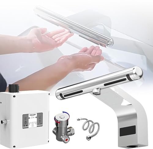Rubinetto Sensore 2 In 1 Filtro,Asciugamani Per Bagno Di Casa, Flusso D'Acqua Rapido Senza Contatto E Asciugatura-Mani,Acceso Quando Le Mani Si Avvicinano, Spento Quando Le Mani Si Allontanano(Type1)
