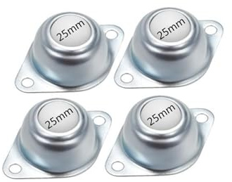 Nylon svängbart hjul förpackningsmaskin, 4 till 8 st/set, 0,5 tum eller 1 tum, hjul, transportörboll, halvrulle glas, utan skruvar (25 mm-4 st)