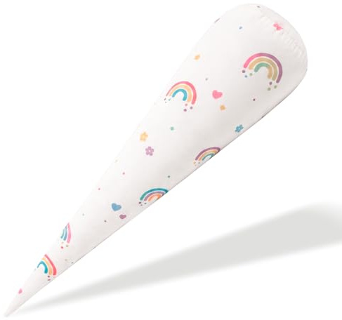 PIujsym Schultüte Füllung 70 cm – Regenbogen Kissen aus Stoff für Einschulung, Schultüte Rohling 70 cm Ersatz für Papprohülse, weiches Schultütenkissen als Geschenk für Mädchen Kinder