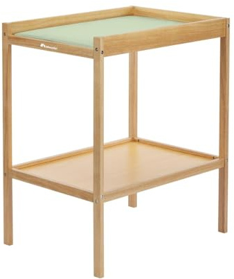 Bebeconfort Daisy, Cambiador Bebé Mueble, 0-12 M (11 kg), Cambiador Incluido, Impermeable, Fácil Limpieza & Montaje, Seguridad Garantizada, Fácil Acceso al Bebé, Estante, Madera Natural