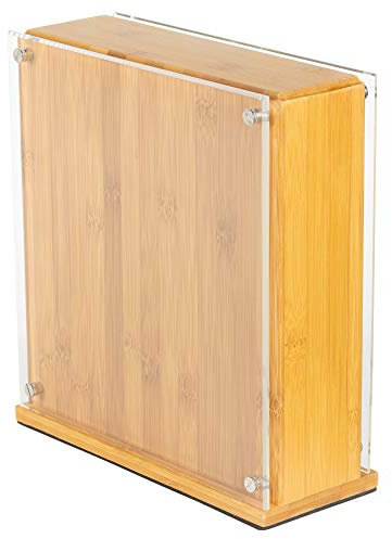 Rockingham Forge Magnetic Bamboo Knife Block for 8 Knives – Universal Knife Holder for Simple & Hygienic Kitchen Knife Storage