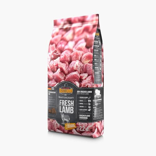BELCANDO MASTERCRAFT Hundefutter trocken Fresh Lamb, 2,2kg, Trockenfutter für Hunde mit Lamm, 80% Frischfleisch, getreidefrei, für alle Rassen, Made in Germany