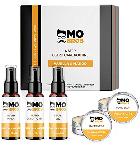 4 Step Beard Care Kit | Wash | Condition | Hydration | Style | Vanilla & Mango