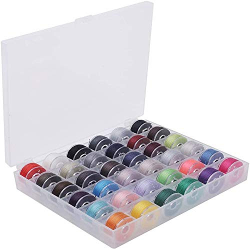 Copiel Filo della Bobina per Macchina da Cucire,Set di Bobine Pre-avvolte in Colori Assortiti 36 Pezzi con Custodia per Macchina da Cucire per Brother/Singer/Babylock/Janome
