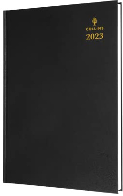 Collins Desk Quarto Wochenansicht (mit Terminen) 2023 Terminkalender – Schwarz (A36.99–23) – kompletter Geschäftsplaner, Agenda und Tagebuch-Organizer