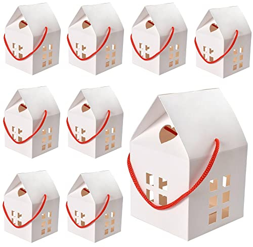 Hayaww 26 Pcs Kraftpapier Geschenk Box,Kraft Kleine Geschenkboxen Boxen Aus Kraftpapier SüßIgkeiten Schachtel Kuchen Karton,8x8x7.5cm,FüR Diy Geschenk,Hochzeit,Party,Geburtstags Box,GebäCk (Weiß)