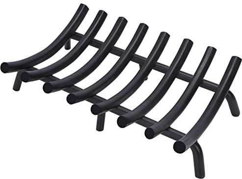 Rejilla de chimenea de 20 pulgadas resistente para estufa de leña de 20 pulgadas, rejilla de acero macizo redondo de 3/4 pulgadas,hierro fundido forjado para interiores y exteriores, camping, chimenea