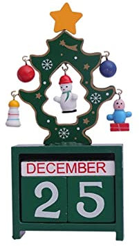 YUEMOL Calendario de adviento Essence Adornos de Calendario de Madera de Navidad, Calendario de Cuenta Regresiva Adornos Decorativos de Navidad (Color : C, Size : 14 * 7CM)
