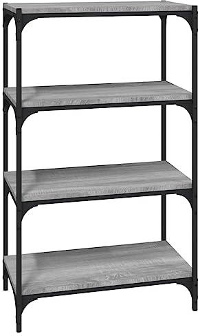 vidaXL Estantería contrachapada y Acero Gris Sonoma 60x33x100 cm