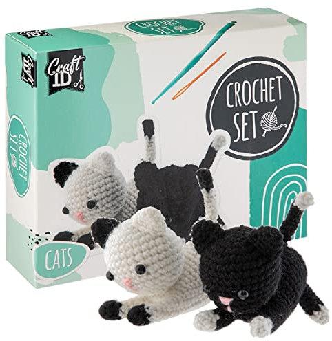 Craft Sensations Häkelsets für Anfänger | Amigurumi-Set | Kätzchen | Starter-Häkelpaket | Häkelnadelset Kinder und Erwachsene | Häkelpakete Kuscheltiere | Häkelset-Tiere