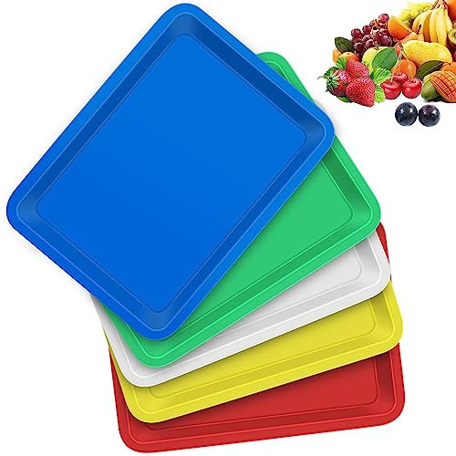 JNWYH 10 STK Tablett, Rechteck Serviertablett Bruchsicheres Tablett Serviertablett für Küche,Esszimmer,Schule,Café,Bäckerei,Party(24.5 * 18.3 * 2.3cm)