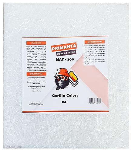 MANTA FIBRA DE VIDRIO MAT300 - IDEAL PARA IMPERMEABILIZACION DE TERRAZAS, REPARACIONES DE FACHADAS Y PAREDES, RESINAS DE POLIESTER TAMAÑO 10mX1m