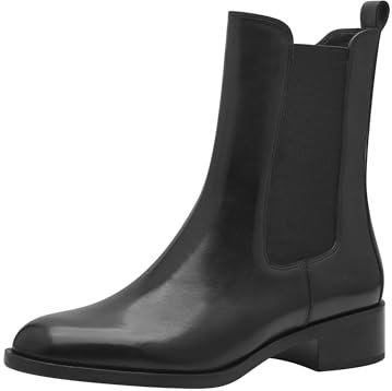 Tamaris Damen Chelsea Leder bequem; BLACK, EU 38