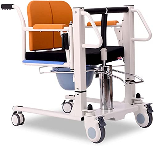 Elevador hidráulico de Pacientes para el hogar,Elevador Manual de Silla de Ruedas de Transporte portátil con Asiento Dividido de 180°,Portátil Junto al commdode con Elevador de Transferencia