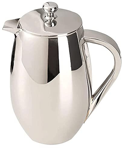 Cafetière à pression, presse à café, cafetière, cafetière, cafetière, presse française/théière à double paroi en acier inoxydable avec écrans filtrants supplémentaires, passe au lave-vaisselle, verre