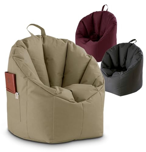 Amago home Sitzsessel Sitzsack Sessel Garten ø60 H75 cm Gamingsessel Outdoor Big Bamba sehr formstabil fest Farbe beige - Taupe