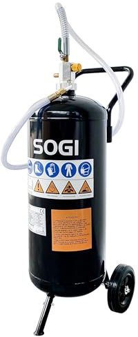 SOGI SPS-7 Sabbiatrice portatile a bicarbonato di sodio - 26.5 L (7 galloni) - 6.2 bar - uso esterno e interno (Sabbiatrice soda)