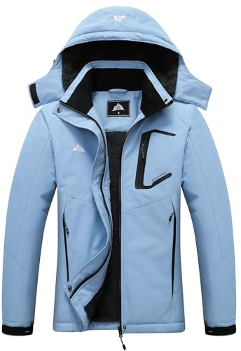 MOERDENG Women's Ski Jacket Waterproof Winter Coat Hooded Snowboarding Jacket