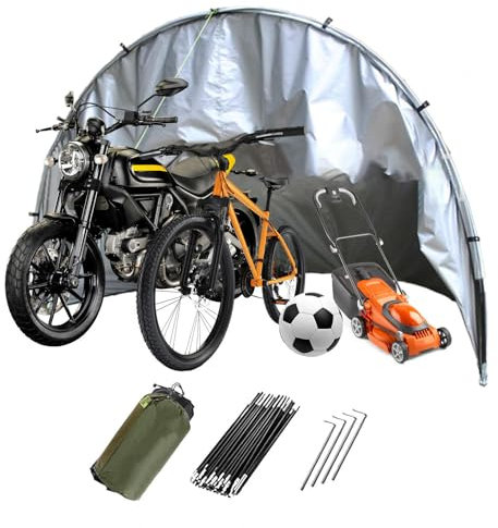 YSMSMZJK Garage Moto per Esterno Pieghevole E Facile da Riporre Box Moto con Doppie Porte per 5-7 Biciclette Casetta da Giardino Carport Auto