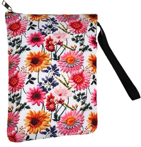 Mocrop Buchhülle für Buchliebhaber Buchumschlag für Taschenbücher Vegetativ Büchertasche für Taschenbücher mit Reißverschluss und Vordertasche, Buch Tasche (Rot)