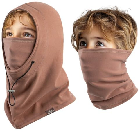 JOGVELO Kinder Sturmhaube Winter, Multifunktional Winddicht Fleece Warm Skimaske Radfahren Gesichtsmaske unter dem Helm, Sturmmaske Mütze mit Halswärmer für Jungen Mädchen 4-12 Jahre, Rosa