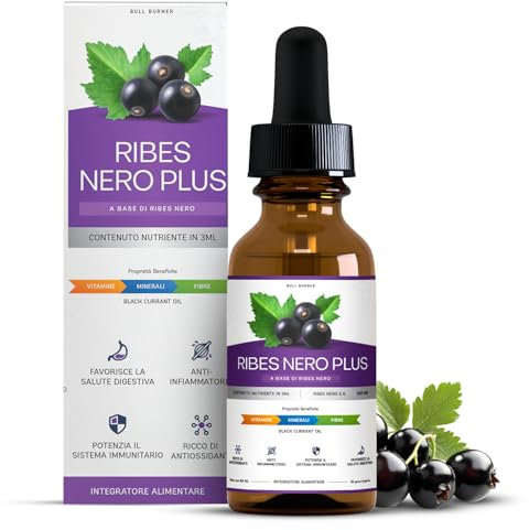 Ribes Nigrum Diuretico Drenante Detox Fegato Depurativo in gocce 300 Ml per Vie Urinarie Tossine Funzione Epatica Made in Italy