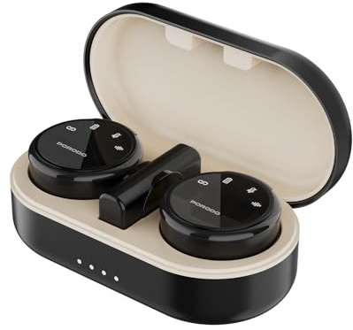 Porodo Micro sans Fil Double avec étui de Chargement Noir