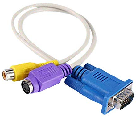 Tityvirnix Portable 15-Pin Laptop VGA SVGA TO S-Video RCA Adapter Video Adapter Cable