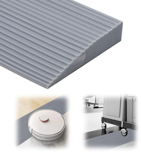 Threshold Ramp, Door Threshold Ramps, PVC Wheelchair Ramp, Non-Slip Surface, Rubber Slope Ramp Threshold Ramp for Wheelchair, Pram, Walker or E-Scooter (Grey, 90X8X3CM)