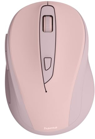 Hama Maus kabellos, Opt. Funkmaus ohne Klickgeräusch, ergonomisches Design | Computermaus pink, 6 Tasten, mit Browsertasten, 800/1200/1600 dpi, 2,4 GHz Technologie, ideal auch als Laptopmaus
