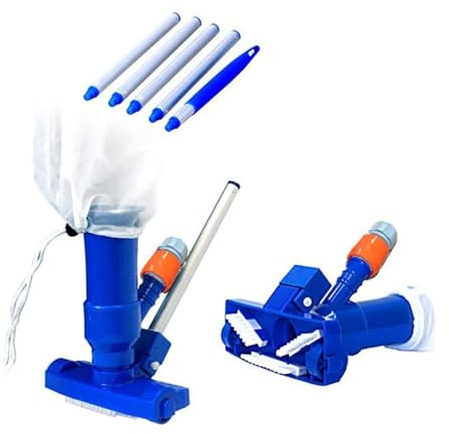 ZGJIAJU Poolsauger Jet Vakuum Pinsel Pool Set Staubsauger Kopf Reiniger Mit Bürste Tasche Schlauch Adapter Reinigung Werkzeug Schwimmbad Zubehör Spa Teich Werkzeuge