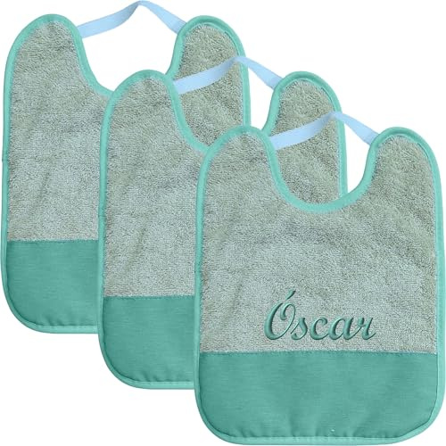 Genérico Pack de 3 Baberos Personalizados (Aguaverde)