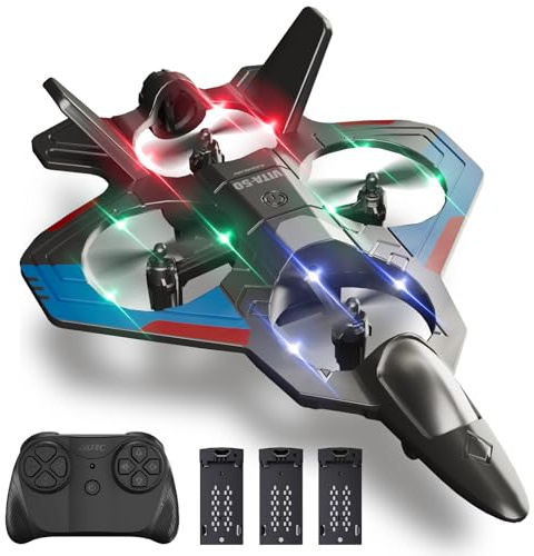 Foam Remote Control Airplanes with 3 Batteries, RC Plane Airplane Toys for Boys Kids Adults Beginners 4-8 8-12 12-16, RC Planes Fighter Jet Helicopter Drones for Kids Adults, 360° Flip Easy to Fly