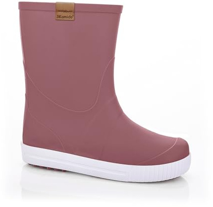 3Kamido GoStyle Wellington-stövlar - mycket snygga och eleganta gummistövlar, bekväma och moderiktiga, med 3M-reflextejp, antibakteriell innersula och halkfri sula (rosa, 25/26 EU)