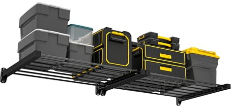 Ultrawall Garage Wall Shelves 33in x 24in, Heavy Duty Wall Mounted Storage Shelves for Storage Bins, Holds Up to 350Lbs, 2 Pack, Black